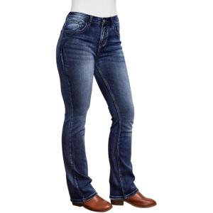 imageWomens Jeans 90s Mid Rise Bootcut High Stretch Boot Cut Denim Pants Pantalones De Mujer201dark Blue