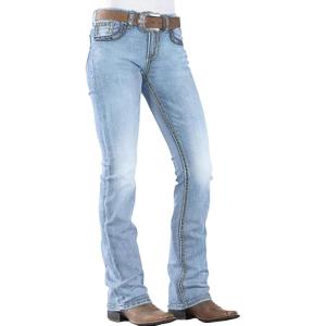 imageWomens Jeans 90s Mid Rise Bootcut High Stretch Boot Cut Denim Pants Pantalones De Mujer201skyblue