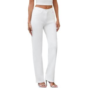 imageWomens Jeans 90s Mid Rise Bootcut High Stretch Boot Cut Denim Pants Pantalones De Mujer201white