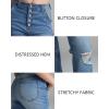 imageHigh Waisted Flare Jeans for Women Stretchy Wide Leg Distressed Raw Hem Buttonfly Denim Pants 2024 Fall FashionMid Blue