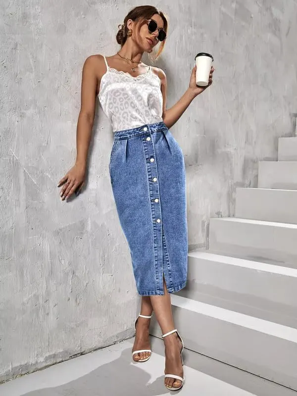 Women’s Jeans and Denim Skirt