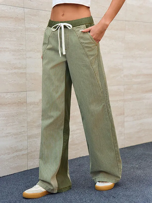 Low Rise Striped Pants 4