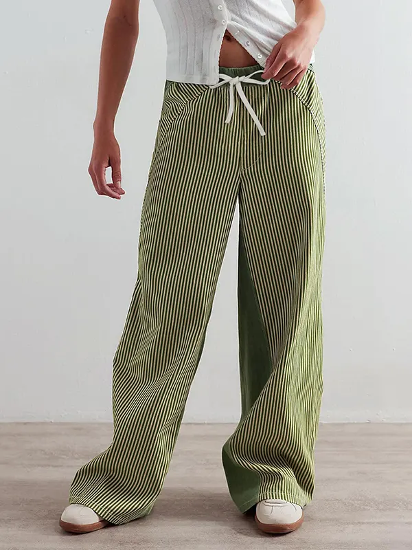 Low Rise Striped Pants