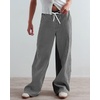 image:imagePEIHOT Low Rise Striped Pants for Women Pull On Drawstring Boho Wide Leg Jeans Trendy 2026Blackgrey