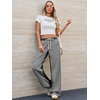 image:imagePEIHOT Low Rise Striped Pants for Women Pull On Drawstring Boho Wide Leg Jeans Trendy 2026Blackgrey