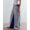 image:imagePEIHOT Low Rise Striped Pants for Women Pull On Drawstring Boho Wide Leg Jeans Trendy 2026Darkblue