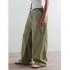 image:imagePEIHOT Low Rise Striped Pants for Women Pull On Drawstring Boho Wide Leg Jeans Trendy 2026Green