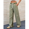 image:imagePEIHOT Low Rise Striped Pants for Women Pull On Drawstring Boho Wide Leg Jeans Trendy 2026Green