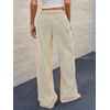 image:imagePEIHOT Low Rise Striped Pants for Women Pull On Drawstring Boho Wide Leg Jeans Trendy 2026Khaki