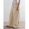 image:imagePEIHOT Low Rise Striped Pants for Women Pull On Drawstring Boho Wide Leg Jeans Trendy 2026Khaki
