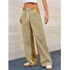 image:imagePEIHOT Low Rise Striped Pants for Women Pull On Drawstring Boho Wide Leg Jeans Trendy 2026Mustardyellow