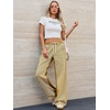 image:imagePEIHOT Low Rise Striped Pants for Women Pull On Drawstring Boho Wide Leg Jeans Trendy 2026Mustardyellow