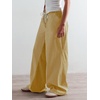 image:imagePEIHOT Low Rise Striped Pants for Women Pull On Drawstring Boho Wide Leg Jeans Trendy 2026Mustardyellow