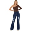 image:imagePEIHOT Vintage Bell Bottoms Flare Jeans for Women 90s High Waist Ripped Distressed Wide Leg High Rise Denim Pants0556dark Blue