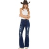 image:imagePEIHOT Vintage Bell Bottoms Flare Jeans for Women 90s High Waist Ripped Distressed Wide Leg High Rise Denim Pants0556dark Blue