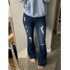 image:imagePEIHOT Vintage Bell Bottoms Flare Jeans for Women 90s High Waist Ripped Distressed Wide Leg High Rise Denim Pants0556dark Blue
