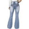 image:imagePEIHOT Vintage Bell Bottoms Flare Jeans for Women 90s High Waist Ripped Distressed Wide Leg High Rise Denim Pants0556light Blue