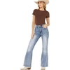 image:imagePEIHOT Vintage Bell Bottoms Flare Jeans for Women 90s High Waist Ripped Distressed Wide Leg High Rise Denim Pants0556light Blue