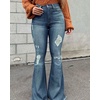 image:imagePEIHOT Vintage Bell Bottoms Flare Jeans for Women 90s High Waist Ripped Distressed Wide Leg High Rise Denim Pants203light Blue