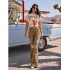 image:imagePEIHOT Vintage Bell Bottoms Flare Jeans for Women 90s High Waist Ripped Distressed Wide Leg High Rise Denim PantsBrown