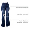 image:imagePEIHOT Vintage Bell Bottoms Flare Jeans for Women 90s High Waist Ripped Distressed Wide Leg High Rise Denim PantsDark Blue