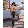 image:imagePEIHOT Vintage Bell Bottoms Flare Jeans for Women 90s High Waist Ripped Distressed Wide Leg High Rise Denim PantsGrey
