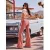 image:imagePEIHOT Vintage Bell Bottoms Flare Jeans for Women 90s High Waist Ripped Distressed Wide Leg High Rise Denim PantsPink