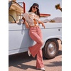 image:imagePEIHOT Vintage Bell Bottoms Flare Jeans for Women 90s High Waist Ripped Distressed Wide Leg High Rise Denim PantsPink