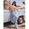 image:imagePEIHOT Vintage Bell Bottoms Flare Jeans for Women 90s High Waist Ripped Distressed Wide Leg High Rise Denim PantsSky Blue