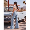 image:imagePEIHOT Vintage Bell Bottoms Flare Jeans for Women 90s High Waist Ripped Distressed Wide Leg High Rise Denim PantsSky Blue