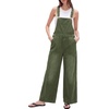 image:imagePEIHOT Womens Casual Wide Leg Denim Overalls Loose Fit Jean Jumpsuits Adjustable Strap Bib Romper FallArmygreen
