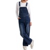 image:imagePEIHOT Womens Casual Wide Leg Denim Overalls Loose Fit Jean Jumpsuits Adjustable Strap Bib Romper FallDarkblue
