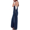 image:imagePEIHOT Womens Casual Wide Leg Denim Overalls Loose Fit Jean Jumpsuits Adjustable Strap Bib Romper FallDarkblue