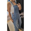 image:imagePEIHOT Womens Casual Wide Leg Denim Overalls Loose Fit Jean Jumpsuits Adjustable Strap Bib Romper FallLightblue
