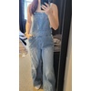image:imagePEIHOT Womens Casual Wide Leg Denim Overalls Loose Fit Jean Jumpsuits Adjustable Strap Bib Romper FallLightblue
