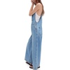 image:imagePEIHOT Womens Casual Wide Leg Denim Overalls Loose Fit Jean Jumpsuits Adjustable Strap Bib Romper FallLightblue