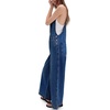image:imagePEIHOT Womens Casual Wide Leg Denim Overalls Loose Fit Jean Jumpsuits Adjustable Strap Bib Romper FallMidblue