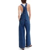 image:imagePEIHOT Womens Casual Wide Leg Denim Overalls Loose Fit Jean Jumpsuits Adjustable Strap Bib Romper FallMidblue
