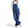 image:imagePEIHOT Womens Casual Wide Leg Denim Overalls Loose Fit Jean Jumpsuits Adjustable Strap Bib Romper FallMidblue