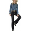 image:imageWomens Mid Rise Bootcut Jeans Western Rhinestone Stretchy Denim PantsBlack Rhinestone