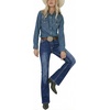 image:imageWomens Mid Rise Bootcut Jeans Western Rhinestone Stretchy Denim PantsDarkblue Rhinestone