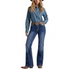 image:imageWomens Mid Rise Bootcut Jeans Western Rhinestone Stretchy Denim PantsDarkblue Rhinestone