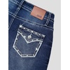 image:imageWomens Mid Rise Bootcut Jeans Western Rhinestone Stretchy Denim PantsDarkblue Rhinestone