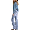 image:imageWomens Mid Rise Bootcut Jeans Western Rhinestone Stretchy Denim PantsLightblue Rhinestone