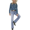 image:imageWomens Mid Rise Bootcut Jeans Western Rhinestone Stretchy Denim PantsLightblue Rhinestone