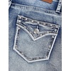 image:imageWomens Mid Rise Bootcut Jeans Western Rhinestone Stretchy Denim PantsLightblue Rhinestone