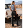 image:imageWomens Mid Rise Bootcut Jeans Western Stretchy Straight Leg Denim PantsBlack