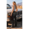 image:imageWomens Mid Rise Bootcut Jeans Western Stretchy Straight Leg Denim PantsBlack