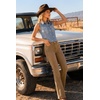 image:imageWomens Mid Rise Bootcut Jeans Western Stretchy Straight Leg Denim PantsBrown