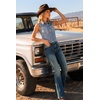 image:imageWomens Mid Rise Bootcut Jeans Western Stretchy Straight Leg Denim PantsCyan Blue